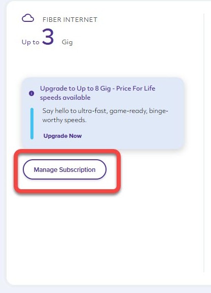 Cancel subscription from account home page