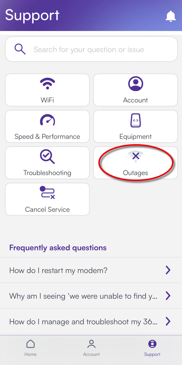 Screenshot of connected devices screen in Quantum Fiber app