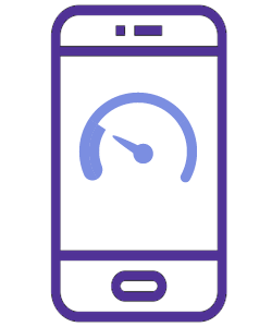 Icon of slow speed on a mobile device